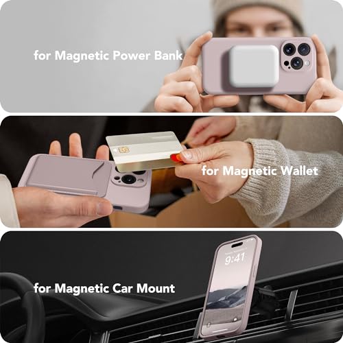 Image of Magnetic for iPhone 13 Pro Max Case, Compatible with MagSafe, [Full Camera Protection][Screen Protector] Silicone Shockproof Protective Phone Case for iPhone 13 Pro Max 6.7 inch, Hazel