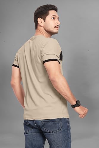 Image of Men's Polister Solid Round Neck Half Sleeve Shirt(D P K P-1284)