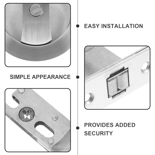 jojofuny Cerradura para puerta corrediza corrediza Hardware para puerta interior de privacidad para fácil instalación y elegante diseño miniatura 4