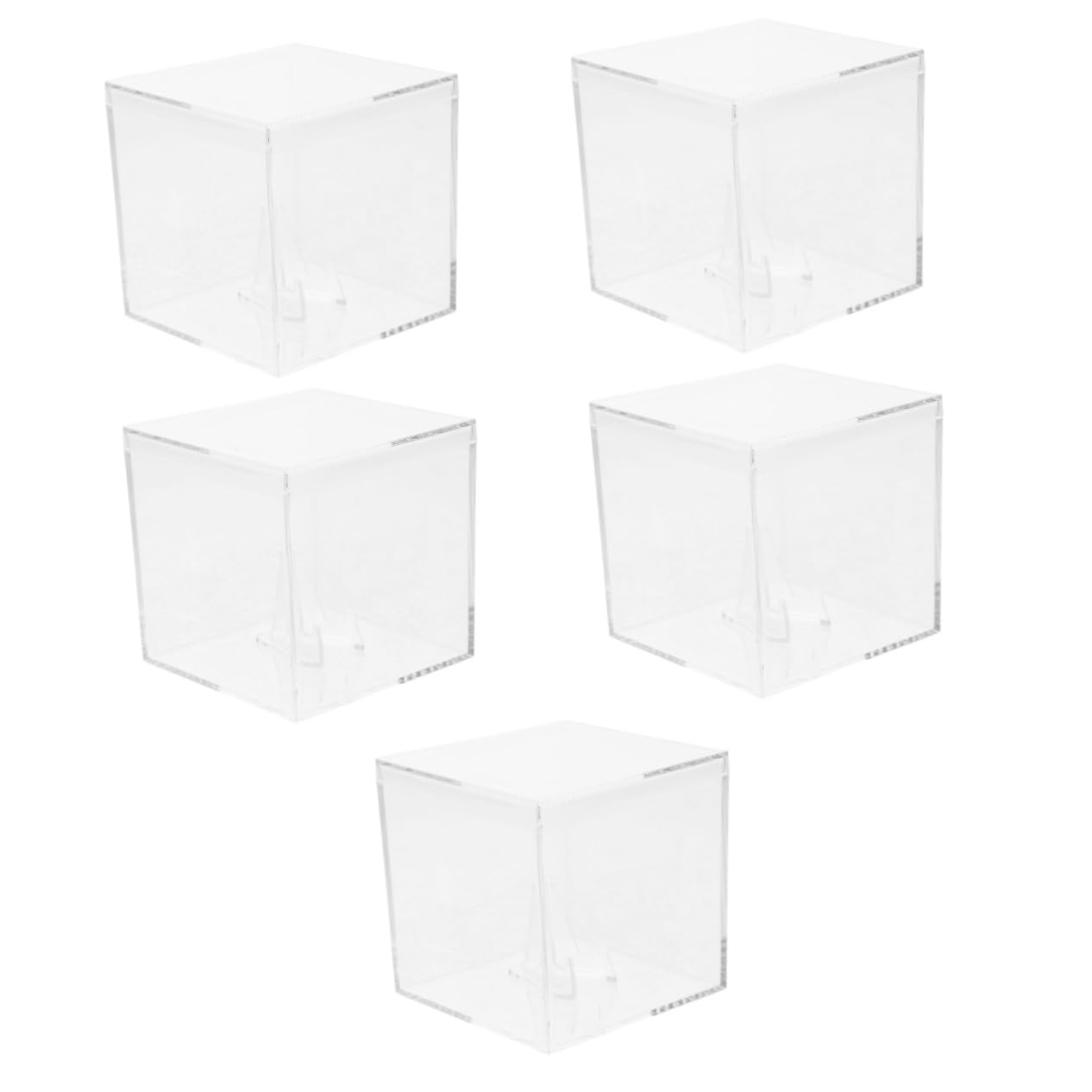 Kisangel 5 Pièces boîte d'affichage Plusieurs Afficher Petit Support de médiator pour Guitare Prendre Dur Cas avec Support de Stockage Porte-médiator Acrylique Transparent