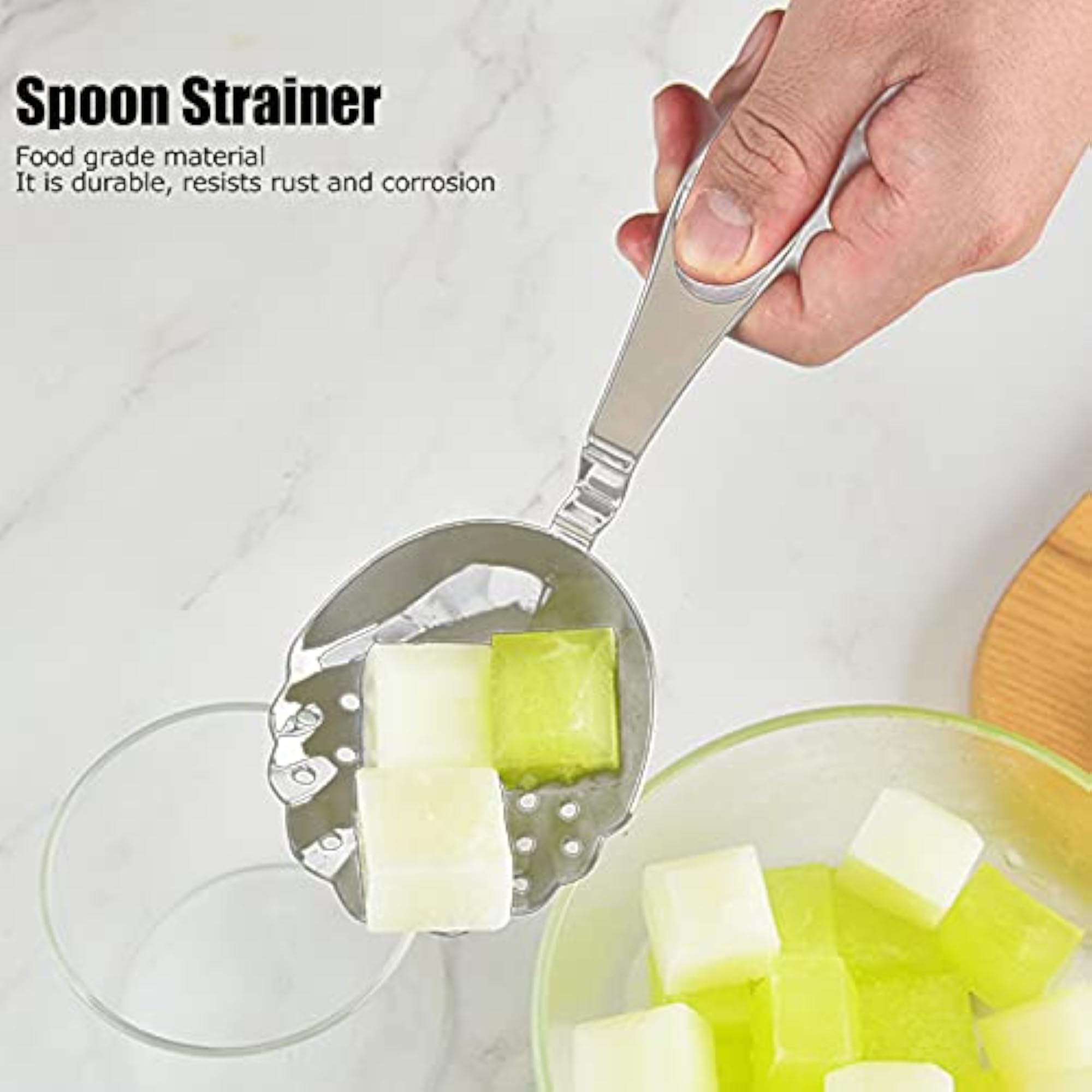 Stainless Steel Bar Strainer Ice Spoon for Cocktail Drinks