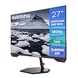 Hyundai HY View 27” Gaming Monitor, IPS 2560x1440p, 180Hz, 1ms (MPRT), Monitor LED Ultrafino, HDMI x2 / DP - Negro