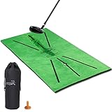 Portable Golf Training Mat,FUNJUMP Golf Practice Hitting Aid for Swing Detection Batting, Velvet Gol