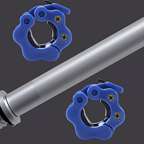 Barbell Collar 1 Inch Quick Release Pair Of Locking 1" Pro Weight Bar Plate Locks Clamp Clips For Workout Lifts And Strength Training(1 Inch, Blue, 2) #TOP5