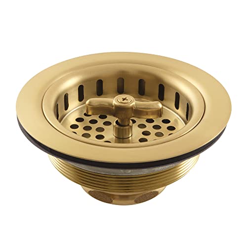 Kingston Brass K212BB Tacoma Spin and Seal Sink Basket Strainer, Brushed Brass by Gourmet Scape - Used condition - US$27.36