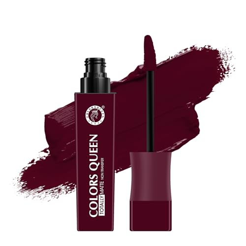 Colors Queen Totally Matte Liquid Lipstick | Intense Color Payoff, Lightweight & Comfortable, One Swipe Application | Long Lasting, Non Transfer Liquid Lipstick for Women (11 – Rosewood, 7.5g)