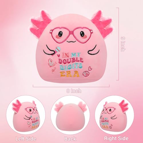 10th Birthday Gift Axolotl Plush Double Digits Birthday Pink Axolotl by NIUBEHOHO - Used condition - Image 3