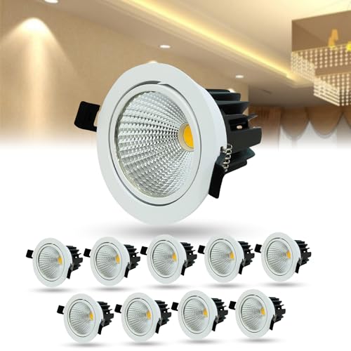 Image of D'Mak Moveble LED COB Light | Recessed LED Ceiling Light for Indoor Lighting | Warm White Color | Aluminium Body (10, 18 Watt)