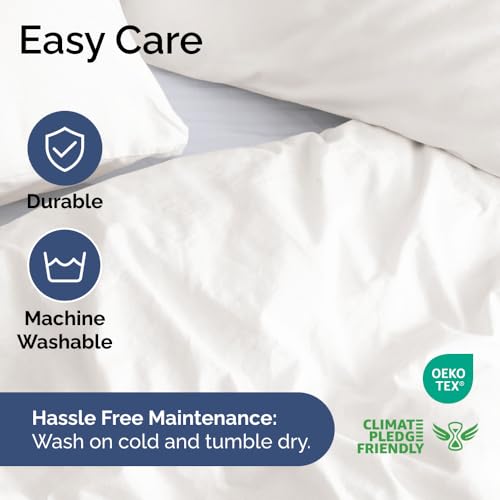 Image of Duvet Cover Super King Size Set - Extra Soft Super King Duvet Cover 108 inch x 98 inch with 2 Pillow Shams for Women, Men, Kids & Teens - Comfy, Cozy, Hotel Luxury with Zipper Closures & Ties (Antique White)