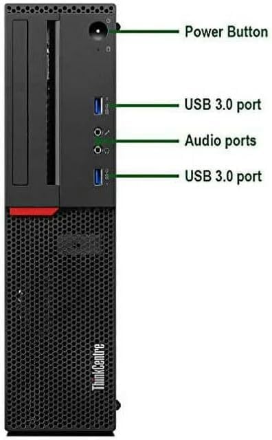 Labeled diagram of the Lenovo ThinkCentre M700 SFF front panel ports