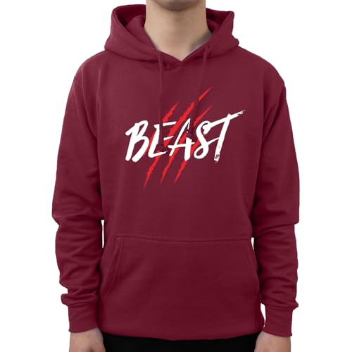 Graphic Impact Beauty and The Beast Matching Set for Him And Her Unisex Hoodie Novelty Design Gift Idea Wife Husband Girlfriend Boyfriend Love Valentines Day Couples Matching Hoodies(Wine,Beast,XXL)