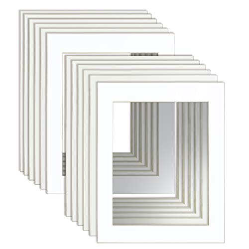 11x14" White Picture Mats for 8.5x11" Pictures with Core Bevel Cut Frame Mattes