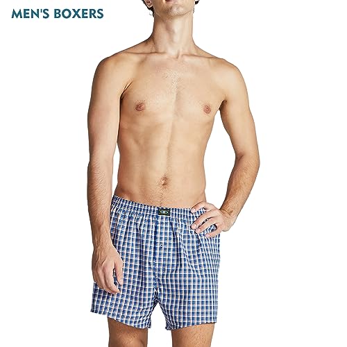 Men's Woven Boxer Shorts 100% Cotton,Underwear Boxers for Men Loose fit2