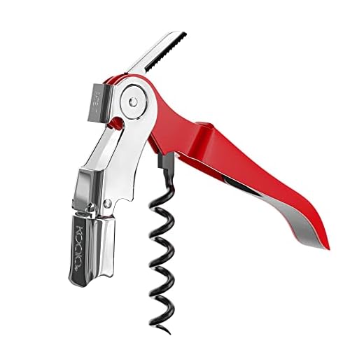 Koala Spain Sacacorchos AC de Dos Tiempos, con Resorte Articulado, Color Rojo