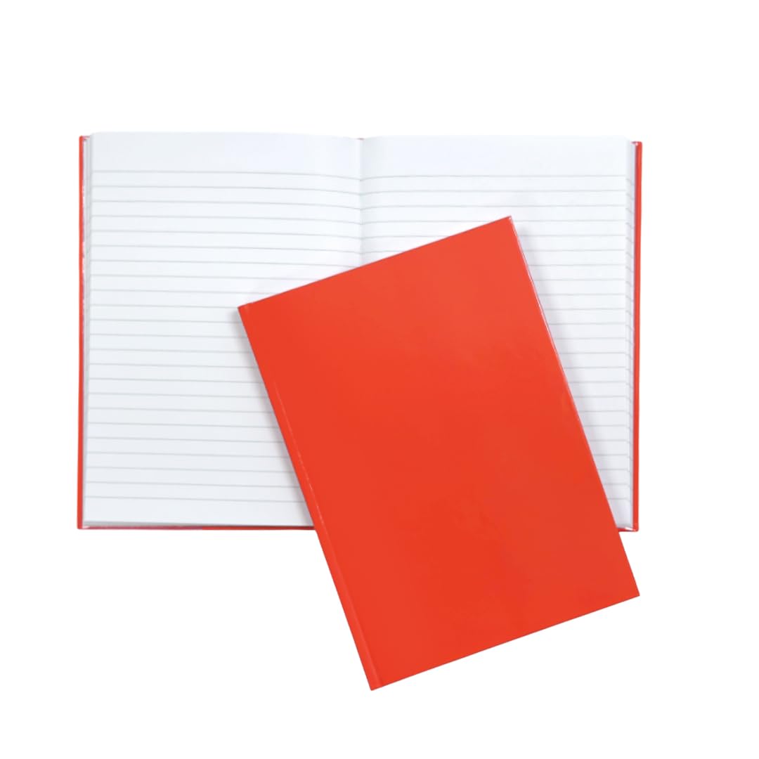 Janrax A5 160 Pages 8mm Ruled Orange Casebound Notebook