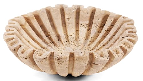 SPESHSTONES Marble Decorative Bowl 10 Inch Travertine Large Fruit Bowl