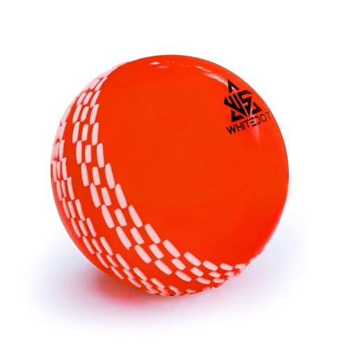 Image of Whitedot Synthetic Rubber Practice Cricket Ball /Wind Balls (90 GMS) for - Indoor & Outdoor Street & Beach Cricket (Pack of 6) (Orange)