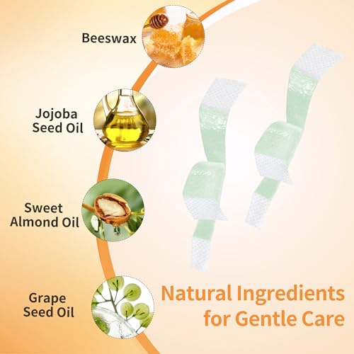 Beauty7 Bandas de Cera para Depilación Facial - 24 Tiras de Cera Recta para Depilación de Cejas en Casa, 4 Toallitas de Aceite Calmante para Todo Tipo de Piel para Mujer - imagen 4
