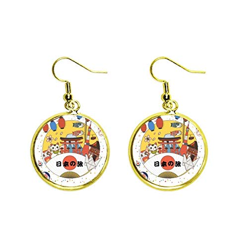 Pendientes de gota dorados inspirados en Japón para tus noches de gala