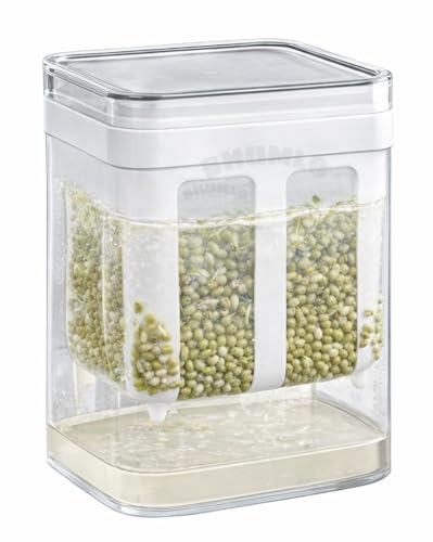Image of Sprout Maker for Kitchen | Seed Sprouter Container Box | Mung Bean Sprouting Jar with Drain Tray | BPA Free Sprouts Maker | Germination Container for Beans, Lentils, Chana, Microgreens Grower