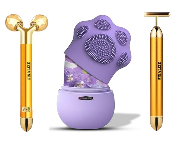 Finalize Face Massager Roller Massager Roller And Anti Aging 100% Natural Stone Jade Roller With Gau Sha Stone Facial Massager Soothing Firming Skin - (T Shap+Gold3d Box+New Perple) (B0DCTPXPRX) Amazon Price History, Amazon Price Tracker