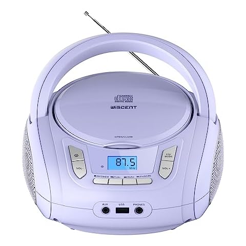 Radio CD Player with Bluetooth,FM Radio,USB MP3 Playback,AUX-in,Headphone Jack,CD-R/RW and MP3 CDs Compatible,Portable CD Players for Home or Outdoor Cover