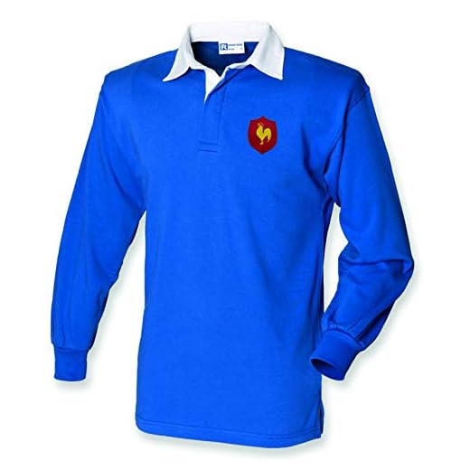 Super Lemon Haut de rugby France - Maillot de rugby classique pour homme et femme - Design à manches longues - Confortable et durable - Parfait pour les fans de la Coupe du monde des 6 Nations ou pour