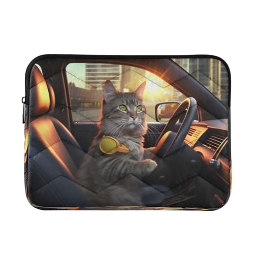 Funda para portátil de 13-14 pulgadas con diseño de gato