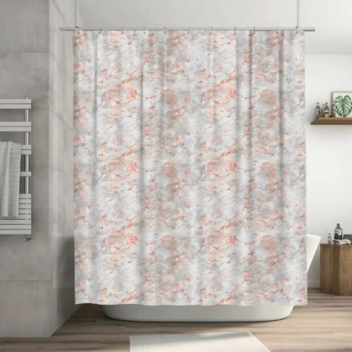 Rideau de douche rose poudré en tissu pour une salle de bain cocoon - 4