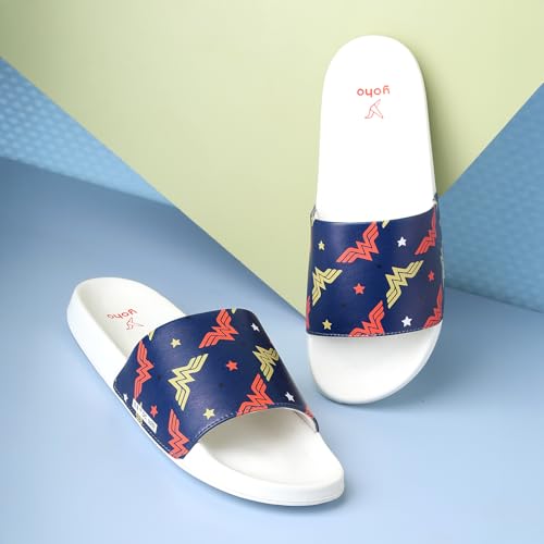 Image of YOHO Sliders for Women | Comfortable and Lightweight Slides | WB Cartoon & Comic Characters: Tom & Jerry, Big Bang Theory, Friends, Games of thrones and Wonder Woman Footwear for Girls