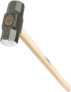 URREA Sledge Hammer - 12-Pound Steel Head Drilling Hammer with Forged Striking Head & Hickory Wood Handle - 1439G