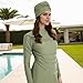 Peosaard Womens Muslim Swimsuits,Burkini Hijab Bathing Suit,Long Sleeve Full Coverage Burkini Swimwear for Women/XL