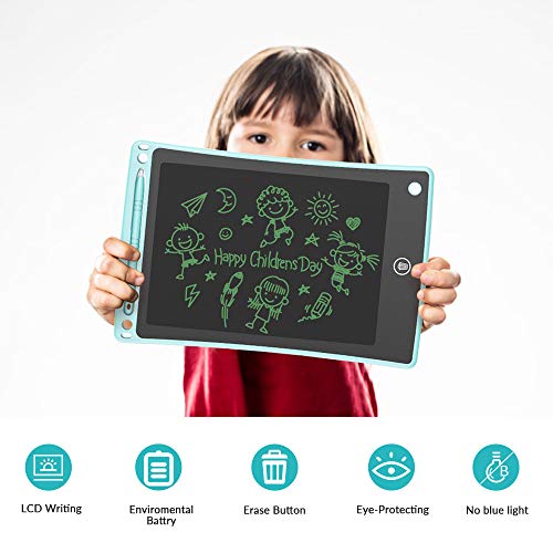 iThrough LCD Writing Tablet Drawing Tablet, 8.5-inch Doodle Board Electronic Doodle Pads Writing Board for Kids & Adults, Mini Handwriting Paper Drawing Tablet for School, Home, Office (Blue)