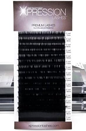 (19mm C 0.20 16 Row) Click for All Sizes | Silk Mink Lashes | 7-19mm Mixed | 8-19mm Separate | C & D Curls | .07 .15 .20 | 7-14mm Mix | 12 & 16 Row | XPRESSION Eyelash Extensions (19mm C 0.20 16 Row)