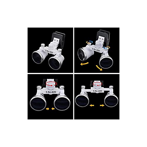 Lupas, lupas iluminadas con Montura para la Cabeza, Lupa Binocular con Clip de 3,5 aumentos para Laboratorio, para Pasatiempos, Lectura, joyería, Manualidades y Relojes.,