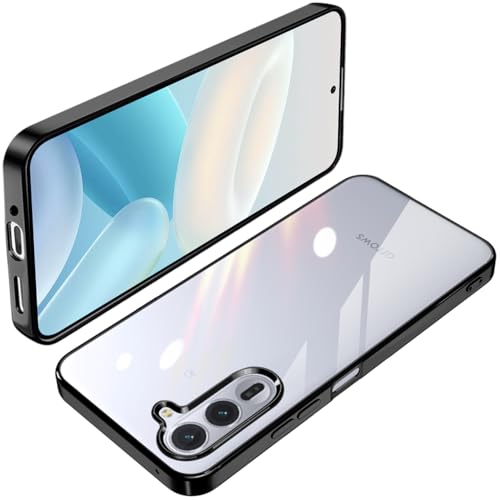 arrows Alpha F-51F ケース クリア M08 透明 TPU スマホケース アローズ アルファ F-51F 薄型 軽量 耐衝撃 メッキ加工 ソフトケース 人気 カバー （ブラック）