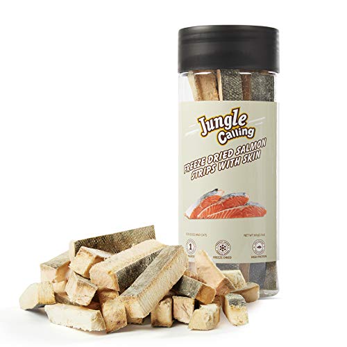 Jungle Calling Freeze Dried Dog and Cat Treats, Single Ingredient, High Protein for Small Dogs, 3.2oz (Salmon)