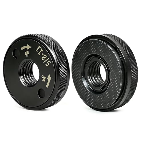 5/8-11 Nuts for Angle Grinder 1pack Self Locking Flange Nuts No Wrench Required Compatible With 4.5 and 5 Grinders Metal Lock Grinder Knurled Arbor Nut (black)