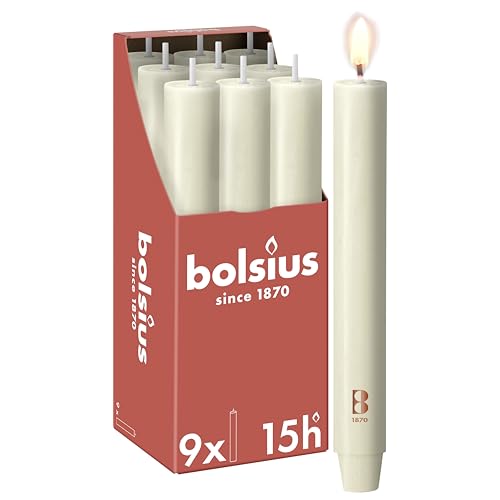 Bolsius - Vela XL rústica - 23 x 3 cm - Marfil - En caja de 9...