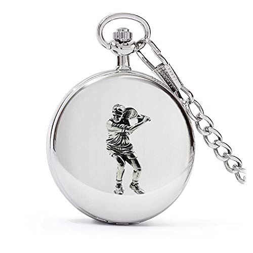 Montre gousset joueur de tennis montre de poche quartz argent Sheffield pour homme