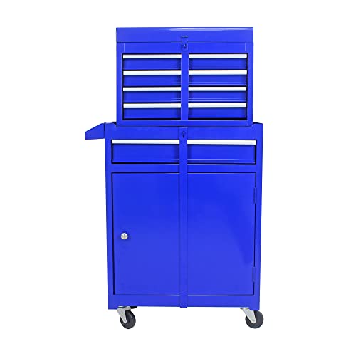 Nifoti 5 Drawer Rolling Tool Chest,Tool Storage Cabinet & Tool Box Cart With Wheels, Big Tool Storage Removable Tool Box Combo,Tool Storage Box,Tool Case For Garage Warehouse Workshop (Blue) #TOP4