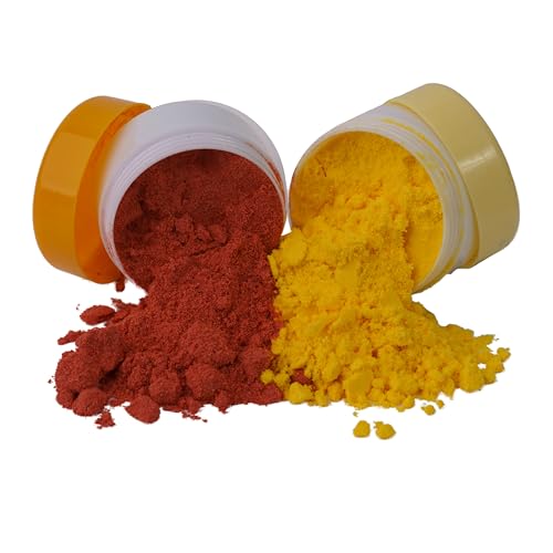 Yellow and Orange Vegan Food Coloring Powder Set. Dye Free - Plant Based - All Natural - By Pixie Dust (Large 2 Jars .40 oz each .80oz/22 gr)
