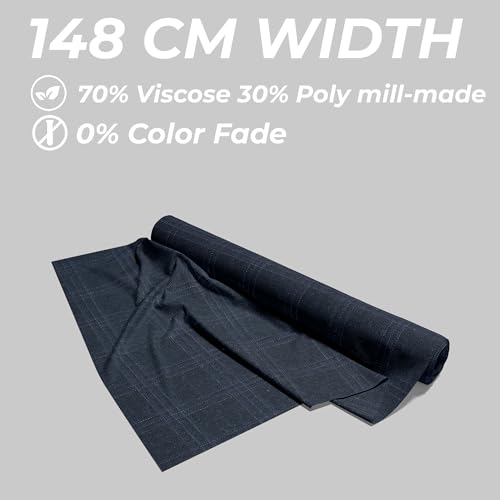 Image of BIGREAMS Unstitched Checkered Suiting Luxury Pants Fabric for Men - 1.5 Meter Pant Piece | Premium Blended Material | Soft Finish | Ideal for Formal Trousers