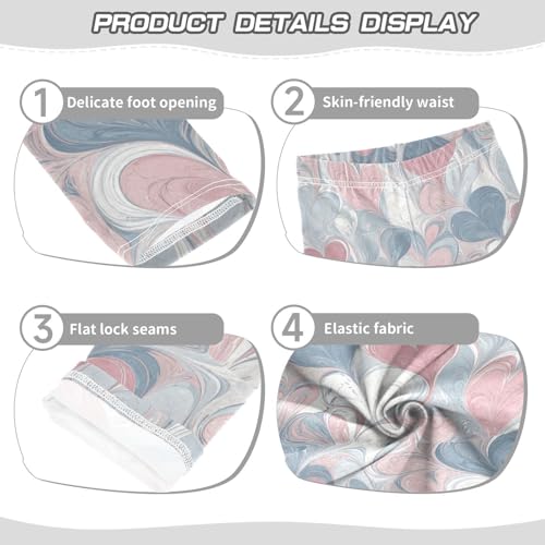 Boccsty Hearts Rose Pink Lightblue Girls Leggings Kids Yoga Pants Dance Active Tights 4T3