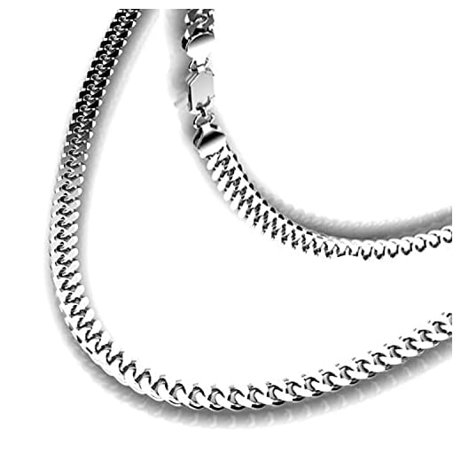 Subalian Cadenas De Plata Hombre – Collar De Plata Esterlina 6mm Con Caja de Joyas / Cadenas Cubanas Plata De Ley 925 / Collares Para Hombre 60 cm / Regalo De Cumpleaños y Navidad Para Novio