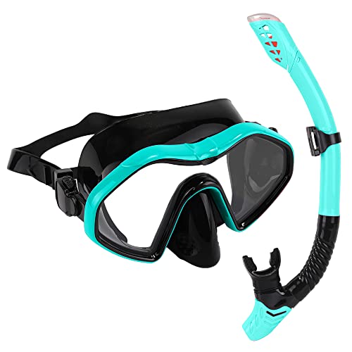 WOTOW Snorkel Mask, Anti Leak Dry Snorkel Mask Set Anti-Fog Tempered Glass Scuba Mask, Professional Snorkeling Gear for Swimming and Scuba Diving for Adults and Youth Men and Women