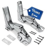 VIOKS Türscharnier Set Oben + Unten Ersatz für Whirlpоol Bauknеcht Ignis 481231018626 488000636779 Indesit Hotpoint C00312450 Scharnier für Kühlschranktür mit Montagesatz in Kühlschrank Gefrierschrank