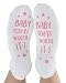 Kindred Bravely Labor and Delivery Inspirational Fun Non Skid Push Socks for Maternity - "Baby You're Worth It!" Pink