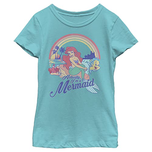 Disney Princess Actual Mermaid Girl's Solid Crew Tee