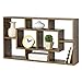 [en.casa] Meuble Mural Design Étagère Flottante Stylée 8 Compartiments de Rangement Capacité de Charge 9 kg Panneau de Particules Mélaminé 85 x 16 x 48 cm Bois Foncé